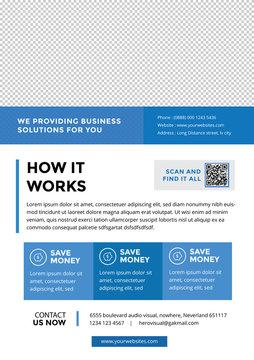 Clean Casual Business Flyer Template In Blue