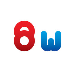 8w logo initial blue and red 