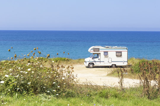 car caravan sea,  holidays, summer, europe