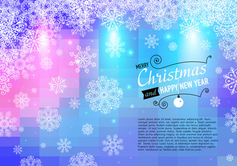 Naklejka na ściany i meble Merry Christmas and Happy New Year card.
