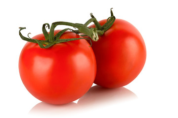 two red ripe tomatoes
