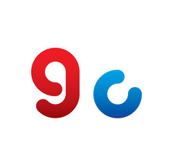 9c logo initial blue and red 