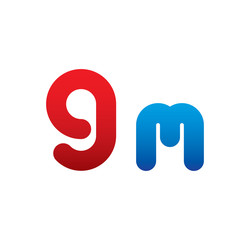9m logo initial blue and red 