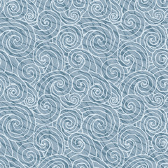 Seamless vector abstract wave pattern. Gray curl background.