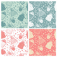 Christmas doodle seamless pattern.