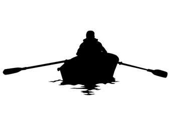 Athletes whit kayak on white background
