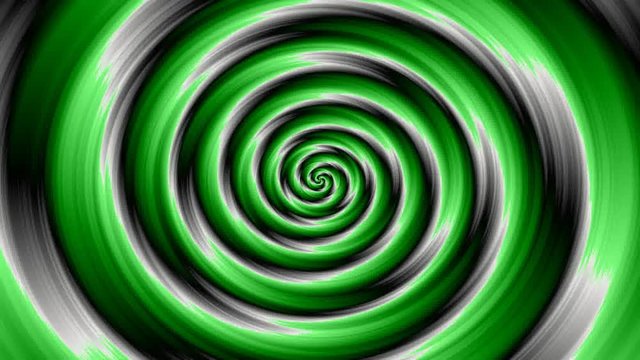 Colorful modern abstract spiral - green and silver pattern 