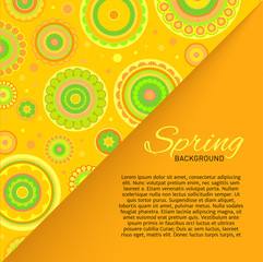 Postcard with yellow seamless pattern.