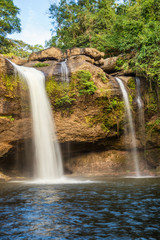 Beautifful waterfall , Haew Suwat Waterfall , in Khao Yai nation