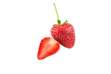 red strawberry isolate on white background