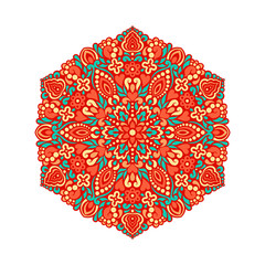 Abstract Flower Mandala. Decorative ethnic element for design.