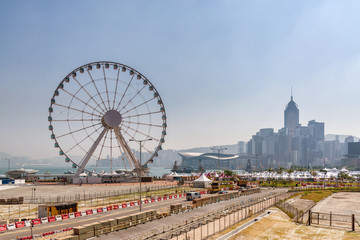 Naklejka premium Ferris Wheel in Hong Kong
