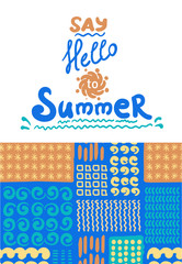 Summer card with designed text.