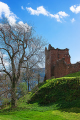 Grand Tower of Urquhart Castle at Loch Ness in Scotland