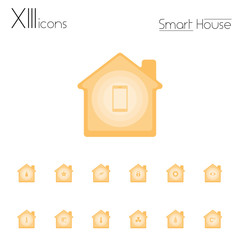 Smart house icons. White background. Set. Vector.