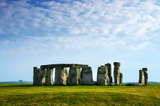 Stonehenge landscape panorama in Wiltshire in the Great Britain, England, near Salisbury