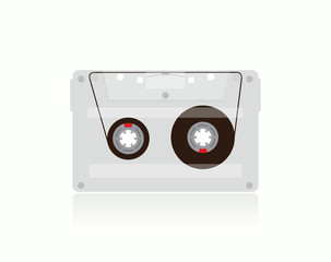 Classic transparent MC Cassette, illustration. Stock vector