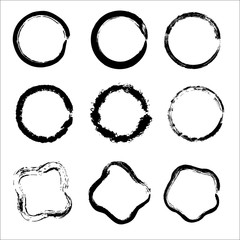 Set of Hand Drawn Scribble Circles, vector design elements
