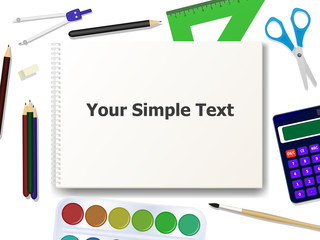 Vector illustration of school supplies tools