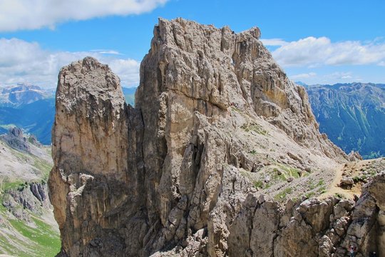 Fototapeta Fensterlturm, Rosengarten, Dolomiten
