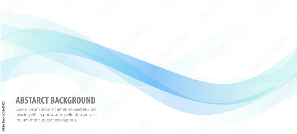 Wall mural abstract blue line wave background