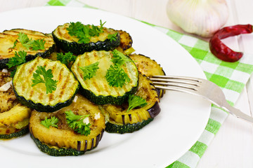Fried Zucchini with Cheese and Seasoning