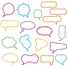 Set of colorful speech bubbles