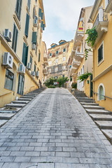 Fototapeta na wymiar Street in Corfu, Greece