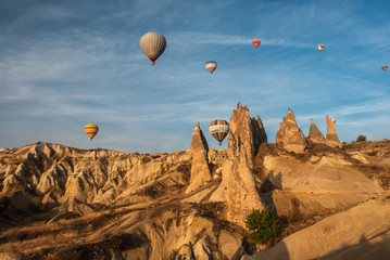 Balloons in the sky over Cappadocia