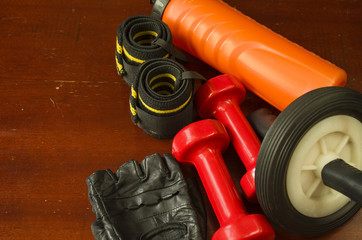 Sport and fitness equipment. Bodybuilding