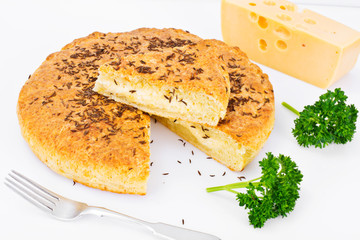 Georgian National Dish Pie with Cheese and Caraway Khachapuri