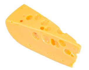 Swiss Cheese Isolated on Black Background