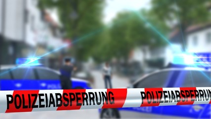 German Police line - roadblock - crime scene