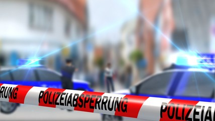 German Police line - roadblock - crime scene