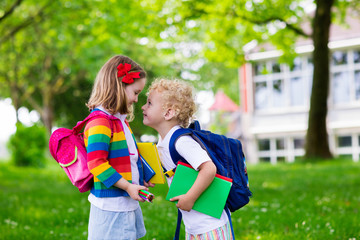 Kids on first school day