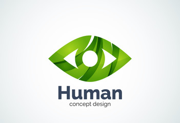 Abstract business company human eye logo template, sight or look concept