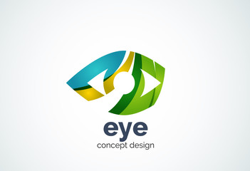 Abstract business company human eye logo template, sight or look concept