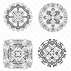 Round geometric ornaments set