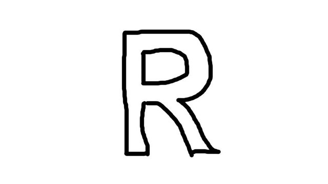 Animated Character R with Alpha Channel
