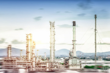 Fototapeta na wymiar Oil and gas refinery plant against blue sky , petrochemical plant , Petroleum , Chemical Industry