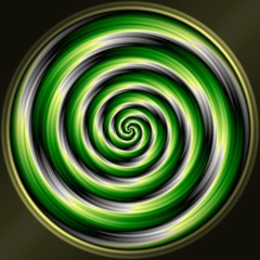 Abstract decorative sphere - spiral green pattern 