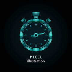 Stopwatch - pixel illustration.