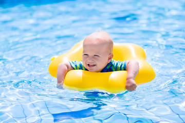 Little baby in swimming pool