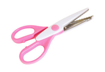 Zigzag scissor isolated on white background