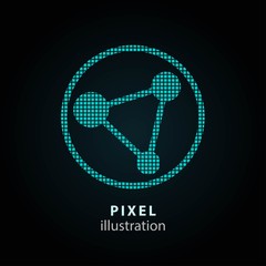 Network - pixel illustration.