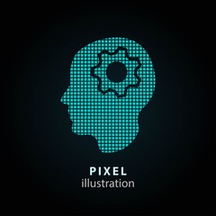 Brain - pixel illustration.