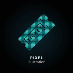 Ticket - pixel illustration.