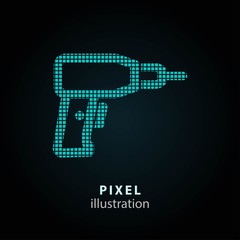 Drill - pixel illustration.