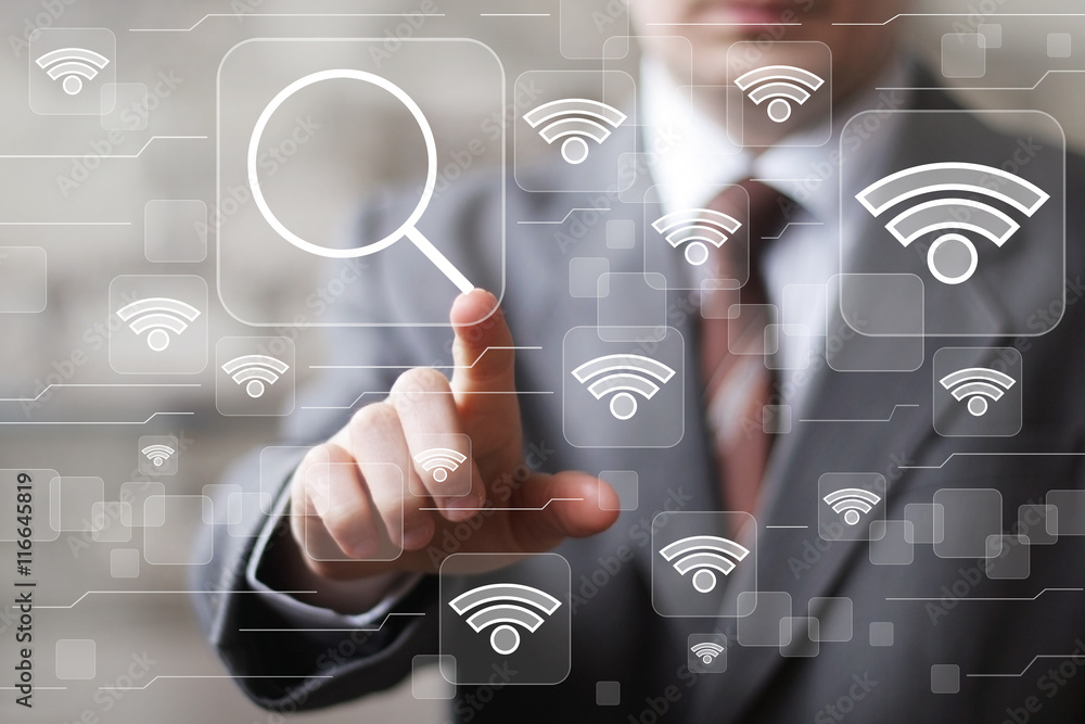Poster social network wifi business button shield security virus icon web