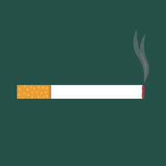 Flat icon cigarette. Smoking area. Vector illustration.